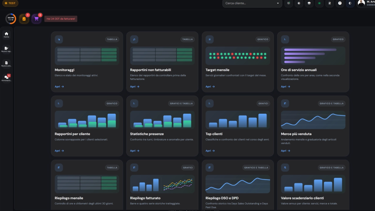 Grafici — Screenshot principale