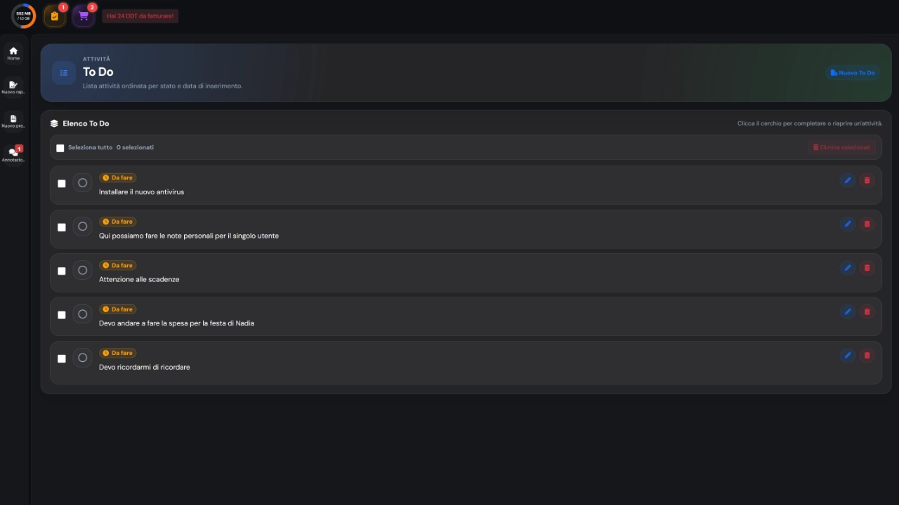 ToDo — Screenshot principale
